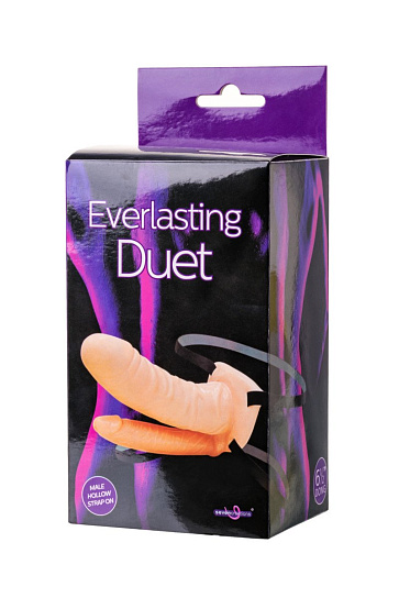 Gopaldas Everlasting Duet страпон с отростком, телесный 14,5 см