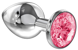 Анальный страз Diamond из гигиеничного металла со стразом, розовый