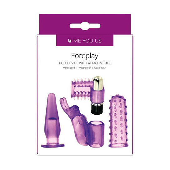 Вибромассажер для пар в наборе с насадками Foreplay Couples Kit