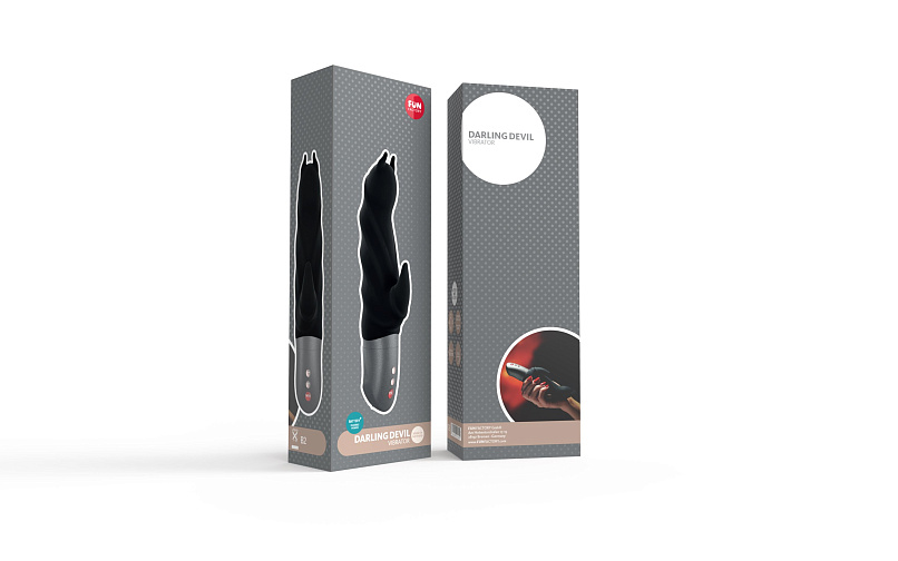 Мощный вибратор Darling Devil Battery + с клиторальным отростком, черный
