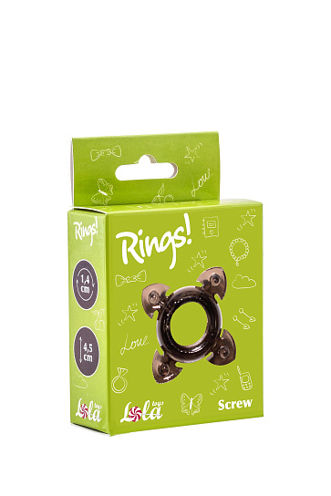 Эрекционное кольцо для мужчин Rings Screw, черное