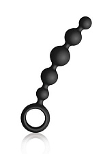 Стимулятор анальный Wave 2 с кольцом, из силикона, черный