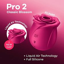 Вакуумный вибратор роза Satisfyer Pro 2 Classic Blossom, красный