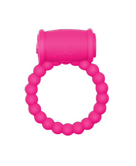 Эректильное кольцо Drums Pink Lola Rings бусинками, розовое