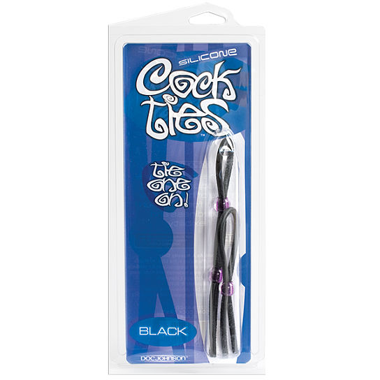 Эрекционные лассо 2 шт Silicone Cock Ties Black