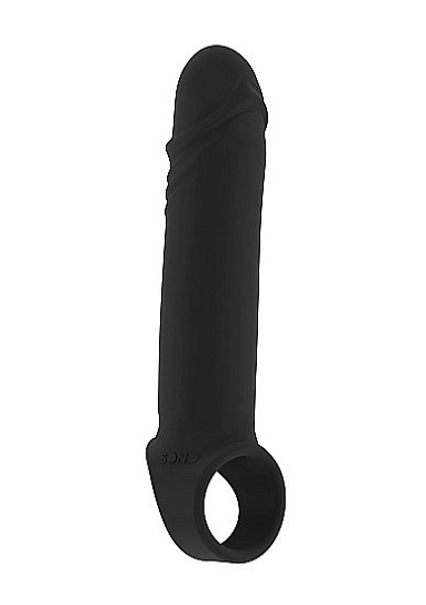 Насадка с кольцом для увеличения пениса Stretchy Penis, черная