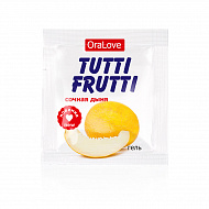 Съедобный гель для оральной любви Биоритм Tutti Frutti Сочная дыня, 4 мл