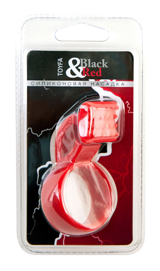 Насадка силиконовая на член Black & Red красная