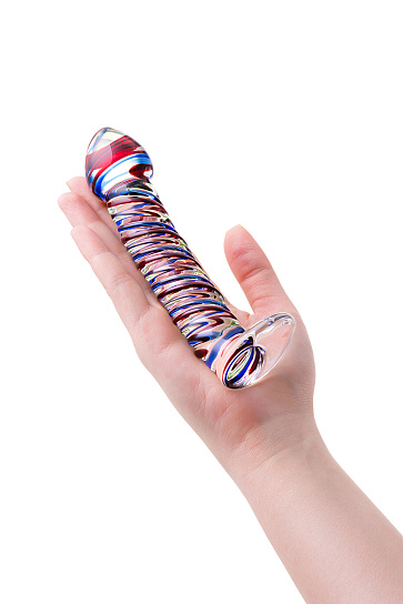 Стеклянный фаллос с крупной головкой 14,5 см