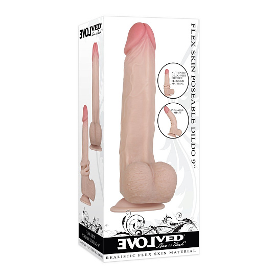 Фаллоимитатор с подвижной кожей Evolved Flexskin Poseable Dildo, 22.9см