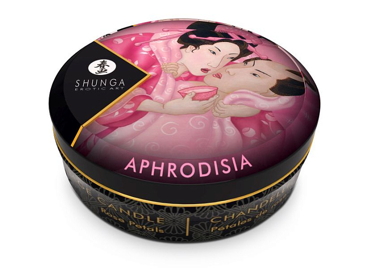 Натуральная свечка для массажа Shunga с ароматом Лепесток розы, 30 мл