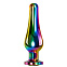 Радужная анальная пробка малая Evolved Rainbow Metal Plug, средняя