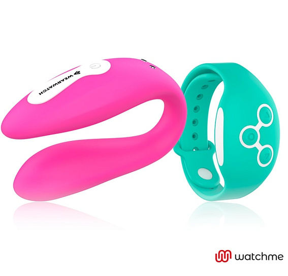 Вибратор для пар с пультом ДУ в виде часов WEARWATCH, розовый\зеленый