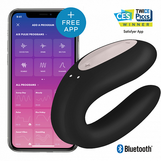 Вибромассажер для пар Satisfyer Double Joy с 2-я моторами, черный