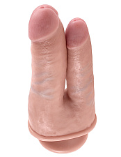 Анально-вагинальный фаллоимитатор King Cock Double Penetrator 11.4 см, телесный