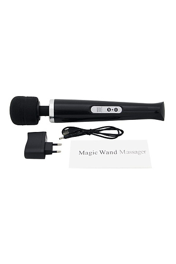 Мощный беспроводной силиконовый массажер Magic Wand черный