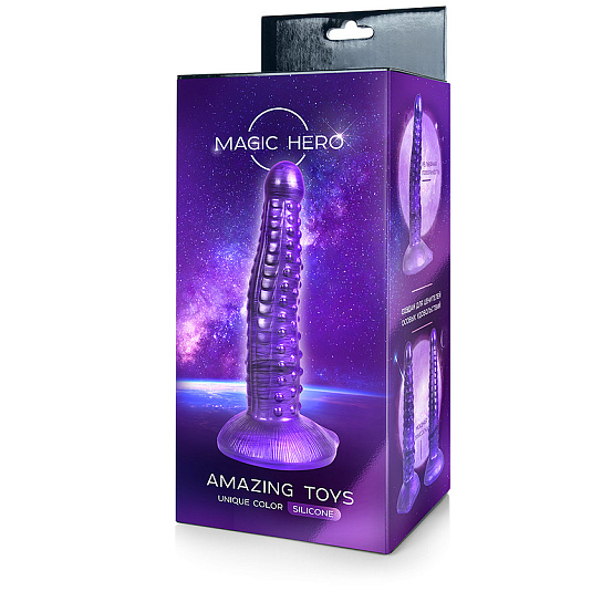 Рельефный большой фаллоимитатор Magic Hero, 25 см