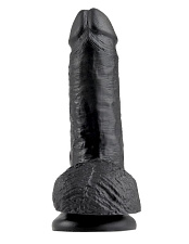 Реалистик с мошонкой на присоске Cock with Balls King Cock 13.5 см, черный