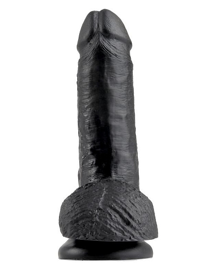 Реалистик с мошонкой на присоске Cock with Balls King Cock 13.5 см, черный Реалистик с мошонкой на присоске Cock with Balls King Cock 13.5 см, черный