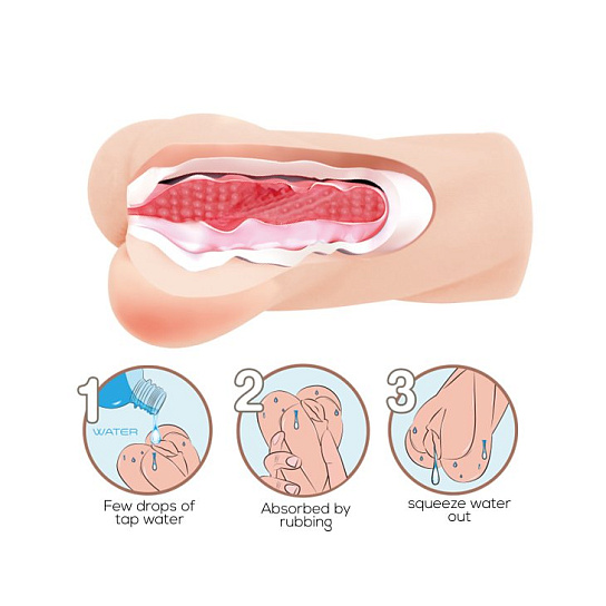 Реалистичный мастурбатор CRAZY BULL просто смочи водой