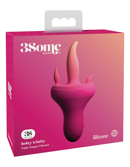 Вибромассажер с подвижными язычками 3Some Holey Trinity