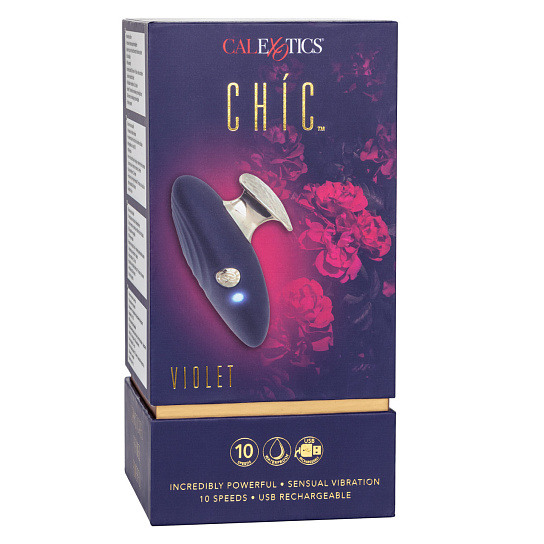 Ручной вибромассажер CHIC VIOLET с держателем между пальцами