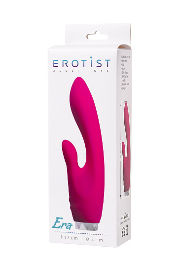 Вагинальный вибратор Era с клиторальным отростком, розовый