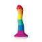 Радужный фаллоимитатор волнистый Colours - Pride Edition - 6 Wave Dildo, 16 см