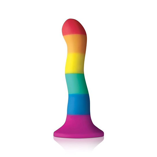 Радужный фаллоимитатор волнистый Colours - Pride Edition - 6 Wave Dildo, 16 см
