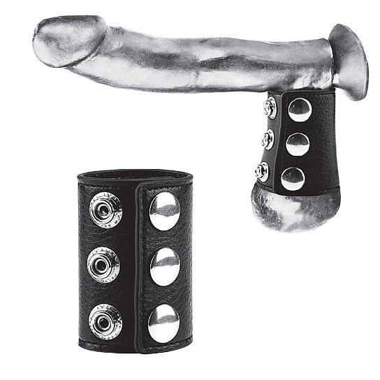 Утяжка для мошонки из экокожи Strap With Metal Snap, 6,3 см