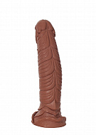 Фаллоимитатор коричневый с рельефной поверхностью, 35 см