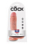 Фаллоимитатор на присоске загорелый с шариками King Cock 14.6 см, телесный