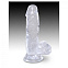 Фаллоимитатор с мошонкой на присоске King Cock Clear 10,8 см