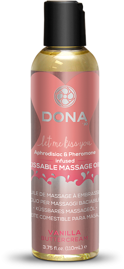Вкусовое массажное масло DONA Kissable Massage Oil Vanilla Buttercream, 110 мл