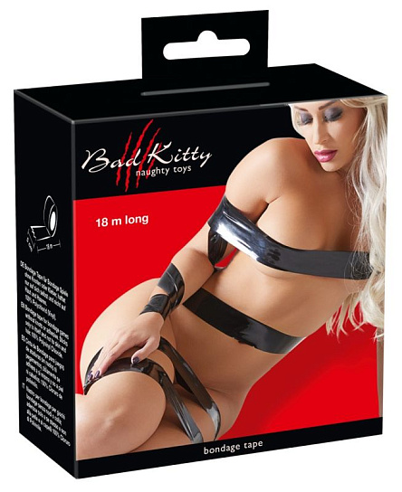Бондажная черная лента Bondage Tape,18 м