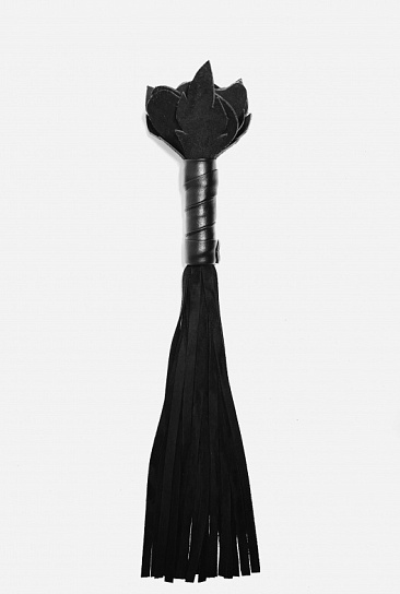 Плеть BDSM-Арсенал Черная Роза с хвостами из замши