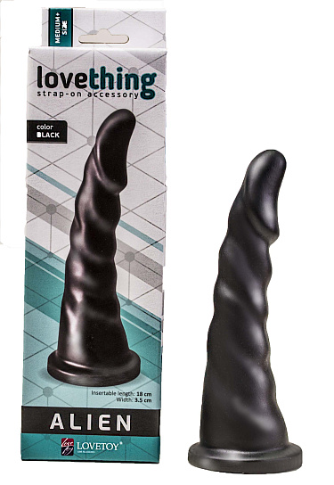 Насадка для страпона LOVETHING ALIEN не имеет швов, 17 см