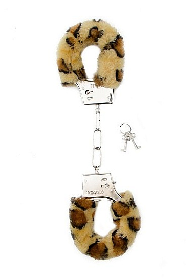 Плюшевые наручники FURRY HANDCUFFS, леопардовые