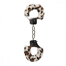 Мягкие наручники с леопардовым мехом Easytoys Furry Handcuffs