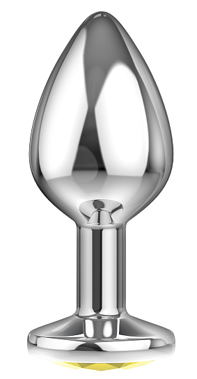 Анальный серебристый страз Diamond Clear Sparkle Small S, желтый
