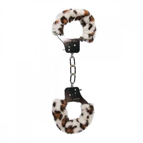 Мягкие наручники с леопардовым мехом Easytoys Furry Handcuffs