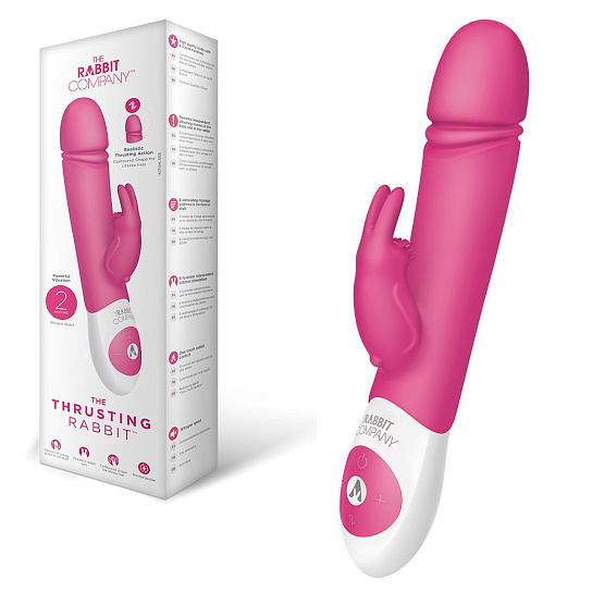 Вибратор-кролик пульсирующий Thrusting, 6 режимов, розовый