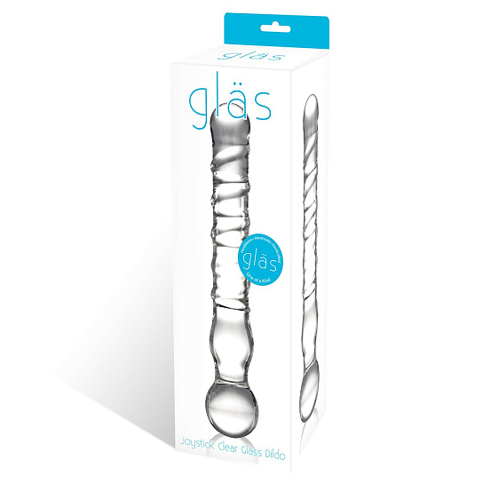 Спиральный анальный жезл-фаллоимитатор Joystick из стекла, 20 см