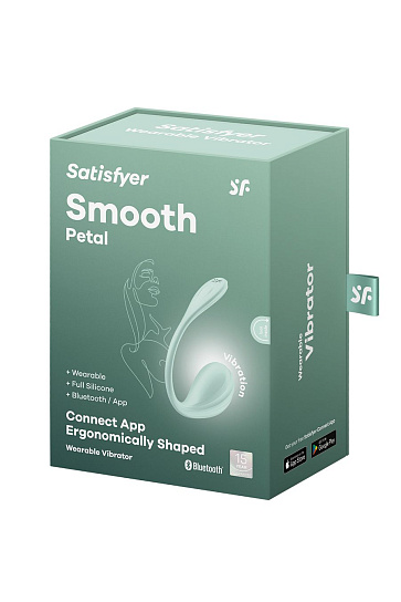 Виброяйцо Satisfyer Smooth Petal Connect App, мятное