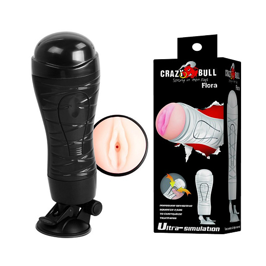 Мастурбатор в виде вагины в пластиковой тубе на присоске