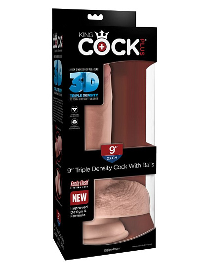 Фаллоимитатор King Cock Plus 9 Triple с жесткий внутренний стержень 17,8 см Фаллоимитатор King Cock Plus 9 Triple с жесткий внутренний стержень 17,8 см