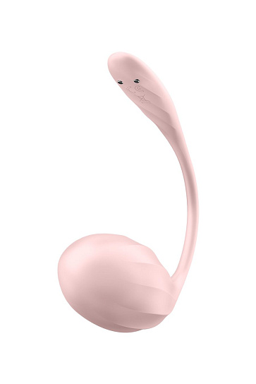 Виброяйцо Satisfyer Ribbed Petal Connect App с пультом ДУ, розовое