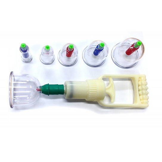 Вакуумный массажер с пятью насадками