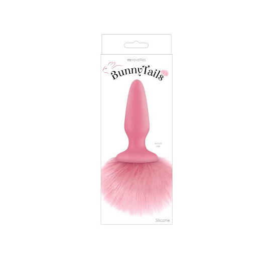 Анальная пробка с заячьим хвостиком Bunny Tails, розовая