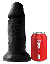 Толстый реалистичный фаллос King Cock 10 Chubby, 22 см, черный